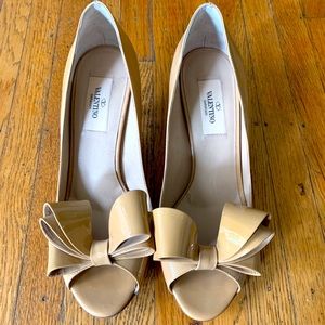 Valentino Bow Peep-Toe Heels Size 38